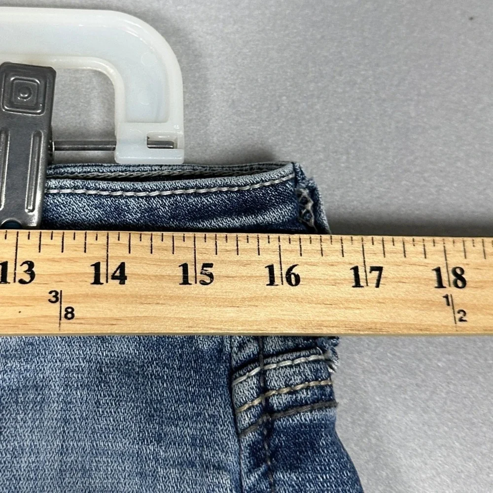 Salvage Supply Co Jeans Mens 32S Blue Havoc Straight Slim Fit Distressed Denim